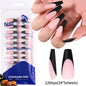 120Pcs Medium Long Square Acrylic French Fake Nails Full Cover Wearable French Press on Nails for Women Mixed Size False Nails NovaCart