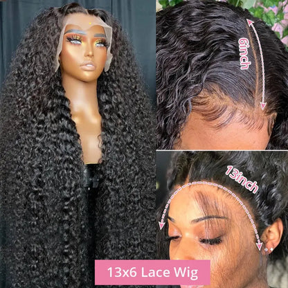 40 50 Inch HD 13x6 Deep Wave Lace Frontal Wigs Brazilian 13x4 Water Wave Curly Lace Front Human Hair Wigs For Women 300 Density NovaCart