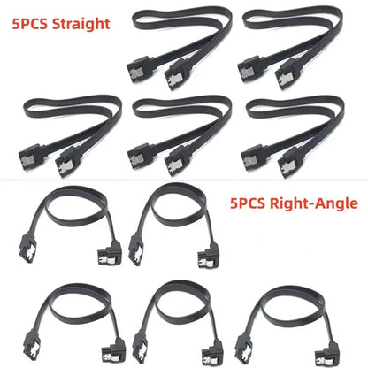 1-10PCS 50CM SATA 3.0 Data Cable High-speed Sata III Cable Adapter Connection Converter For SATA HDD SSD CD Drive Writer Desktop Pi-Mart