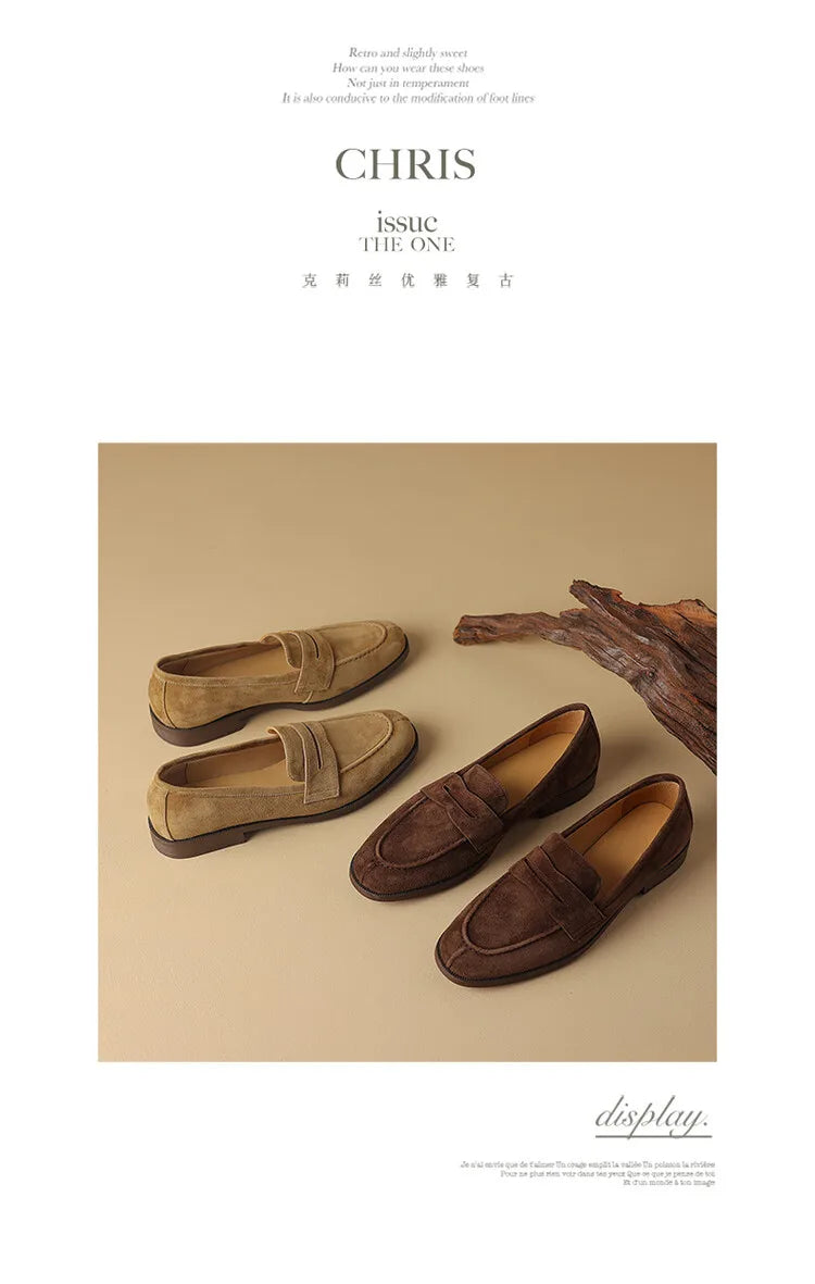 Shoes for Women 2024 Summer Brown Casual Flats Ladies Shoe Fashion Suede Loafers Soft Sole Non-Slip Feminino Zapatos Mujer NovaCart