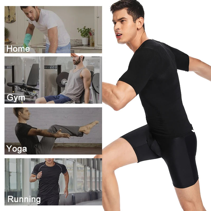 Mens Compression Shirt Undershirt Slimming Tank Top Workout Vest Abs Abdomen Slim Body Shaper NovaCart