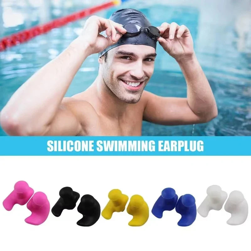 Durable Earplugs Classic Delicate Texture 1 Pair Waterproof Soft Earplugs Silicone Portable Ear Plugs Swimming Accessories Pi-Mart