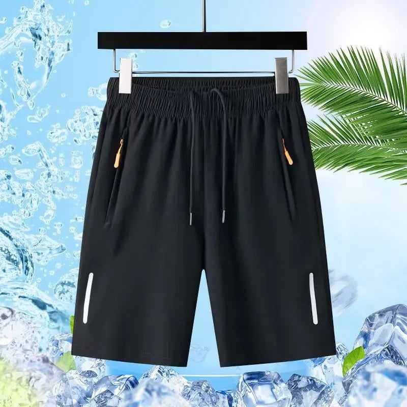 Summer Men Shorts Ice Silk Running Gym Sport Shorts Quick Dry Breathable Beach Short Pant Fitness Jogging Cool Casual Sportswear Pi-Mart