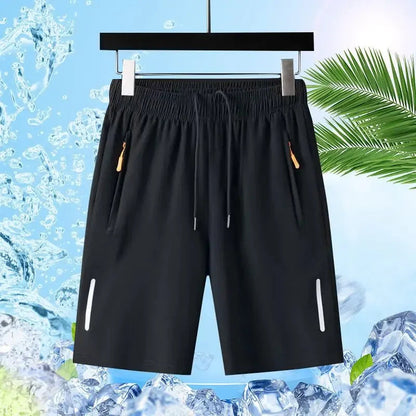 Summer Men Shorts Ice Silk Running Gym Sport Shorts Quick Dry Breathable Beach Short Pant Fitness Jogging Cool Casual Sportswear Pi-Mart