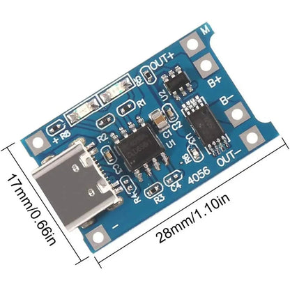 10pcs 5V 1A 18650 Lithium Battery Charging Board TP4056 Lithium Charging Mini/Micro USB Type C Charge Module With Protect Pi-Mart