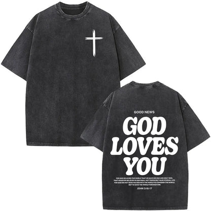 Christian Jesus Faith Over Fear Bible Verse Washed T-shirts Men Women Fashion Vintage Oversized T Shirts Harajuku Cotton T-shirt NovaCart