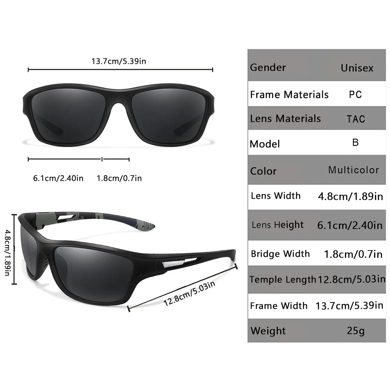 Men's Polarized Fishing Sunglasses Men Women Cycling Driving Hiking Sun Glasses Anti-glare UV400 Eyewear TAC Lens 1 pc Pi-Mart