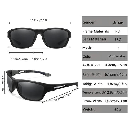 Men's Polarized Fishing Sunglasses Men Women Cycling Driving Hiking Sun Glasses Anti-glare UV400 Eyewear TAC Lens 1 pc Pi-Mart