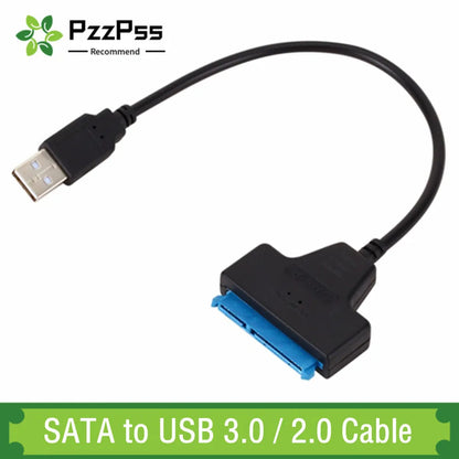 SATA to USB 3.0 / 2.0 Cable Up to 6 Gbps for 2.5 Inch External HDD SSD Hard Drive SATA 3 22 Pin Adapter USB 3.0 to Sata III Cord Pi-Mart