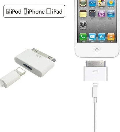 2pc Lighting To 30Pin Adapter 8Pin Male To 30 Pin Female Charging Sync ConverterFor IPhone 4 4S IPad 2 3 IPod Touch ChargerCable Pi-Mart