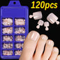 120Pcs 9-Colors French Fake Toenails Summer Short Sqaure Press On Toe Nails Tips Glossy Nude/Pink/Brown Full Cover False Toenail NovaCart
