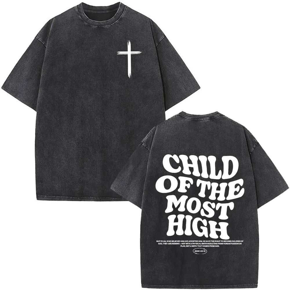 Christian Jesus Faith Over Fear Bible Verse Washed T-shirts Men Women Fashion Vintage Oversized T Shirts Harajuku Cotton T-shirt NovaCart
