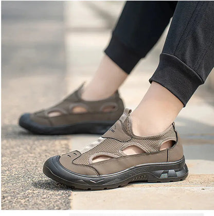 2025 Summer Men's Sandals New Hollow Breathable Beach Shoes Ultra Light Anti Slip Summer Casual Shoes Walking Shoes NovaCart