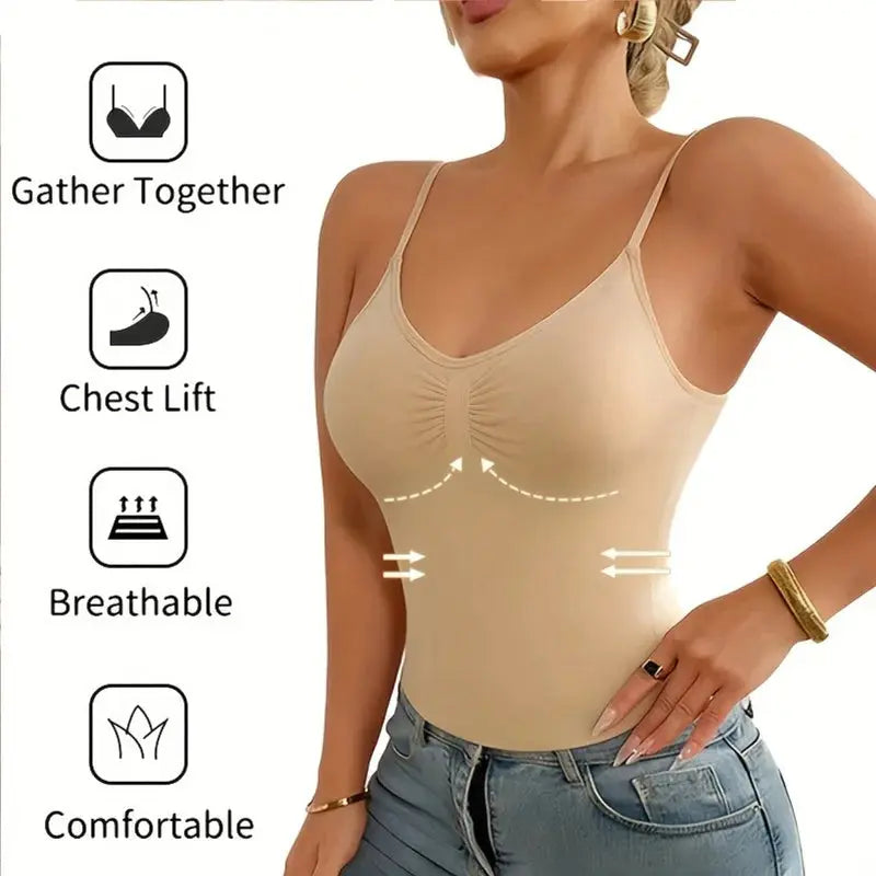 1pc Womens Camisole Shapewear Tops Tummy Control Built in bra Tank Shaping Body Shaper Slimming Cami Vest Corset NovaCart