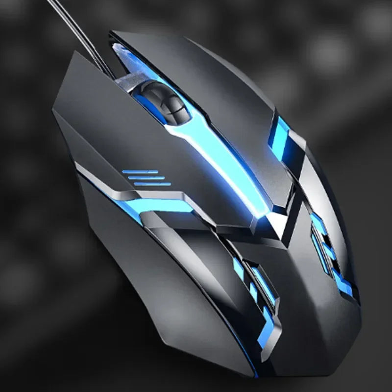 USB LED Colorful Luminous Button Gaming Mouse Wired Mouse For PC Gamer Computer Desktop Laptop Mice DPI1200 RGB Ergonomic Mouse Pi-Mart