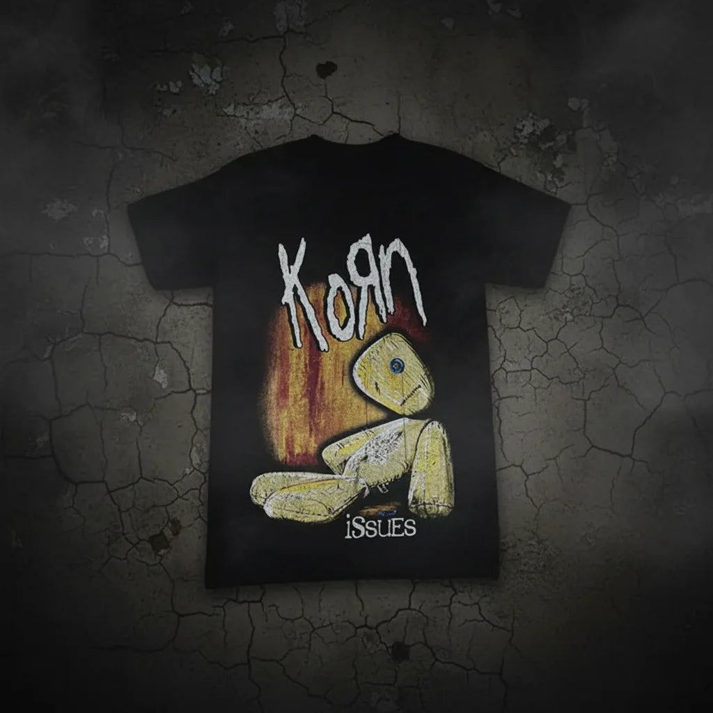 🎸 Korn 'Issues' Graphic T-Shirt – Unisex Nu-Metal Streetwear FitiqueFit
