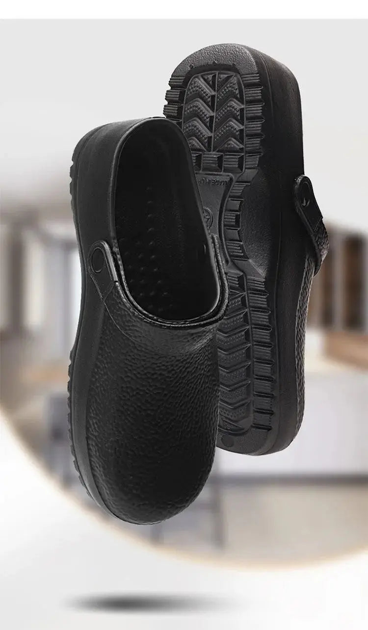 2025 Men's EVA Sandals Summer Large Black Kitchen Anti-Slip Work Shoes Waterproof Oil-Repellent Chef Shoes Kitchen Accessories NovaCart