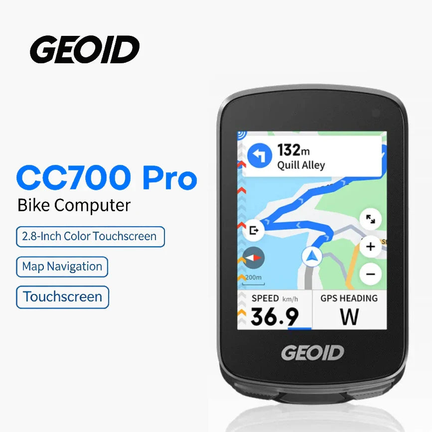GEOID CC700 Pro Bicycle Computer 2.8-Inch Touchscreen GPS Bike Speedometer with Map Navigation for Cycling Odometer Pi-Mart