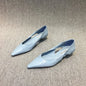 Shoes for Woman 2024 Comfortable Women's Summer Footwear Moccasins Blue Low Heel Elegant Pointed Toe High Quality Popular Young NovaCart