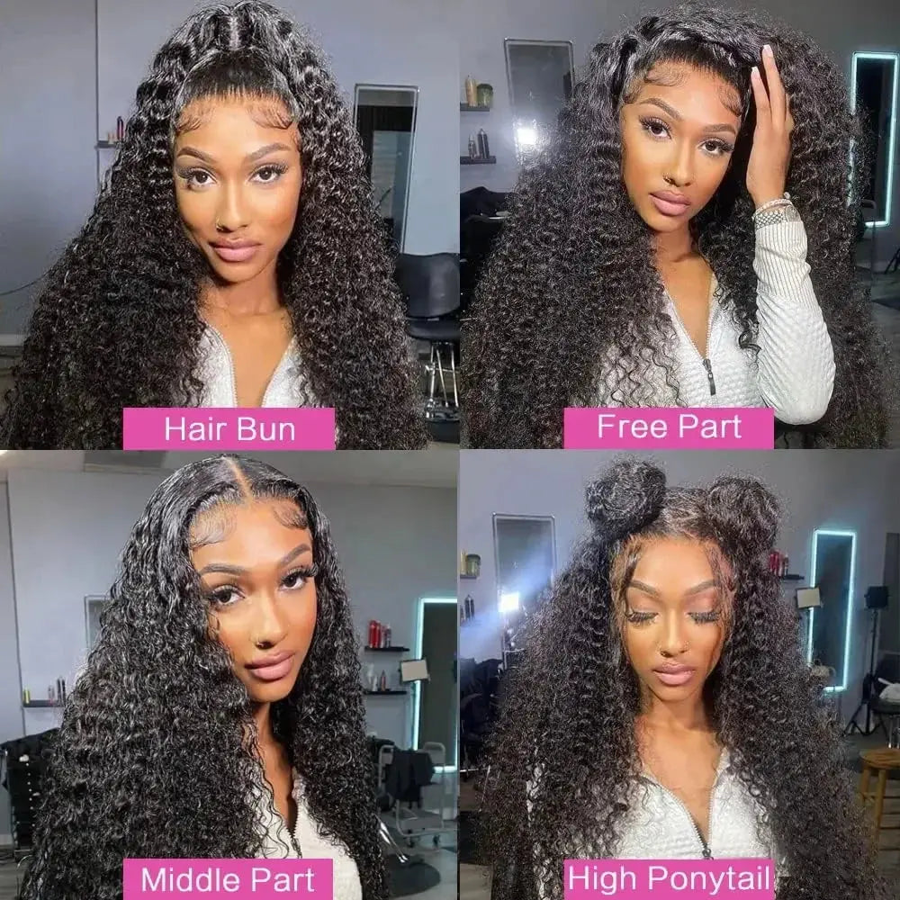 13x6 Glueless 250 Density Brazilian Deep Wave Curly HD Lace Frontal 100% Human Hair Wig For Women Preplucked Best Hair Water Wig NovaCart