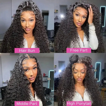 13x6 Glueless 250 Density Brazilian Deep Wave Curly HD Lace Frontal 100% Human Hair Wig For Women Preplucked Best Hair Water Wig NovaCart