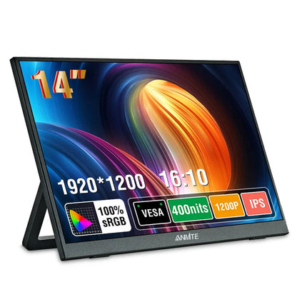 14 Inch Portable  Touch Monitor Non-touch optional 16:10 400cd/m2 Gaming Computer Expand Display For XBox PS4/5 Switch Loptop Pi-Mart