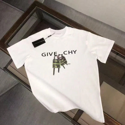 LZJSHOP2025gicechy Loose Summer Casual Light Luxury Short Sleeve Top New Round Neck Printed Same Style Letter Unisex T-Shirt NovaCart