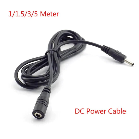 1/1.5/3/5 Meter Male Female DC Power Cable Extension 5V 2A Power Cord Adapter 3.5mm x 1.35mm  Connector for CCTV Security Camera Pi-Mart