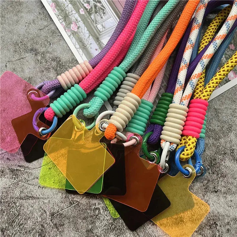 Wrist Strap for Phone Contrasting Colors Lanyard Keys Metal Keyring Accessories With Patch Cellphone Charm Luxury Hand Strap NovaCart