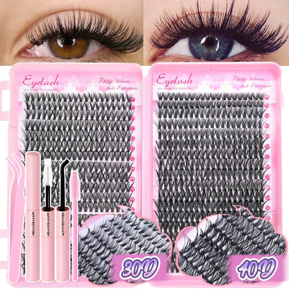 DIY Lash Extension Kit Clusters Individual Eyelashes Kit 9-16mm with Bond and Seal Wispy Natural Mange Lashes NovaCart