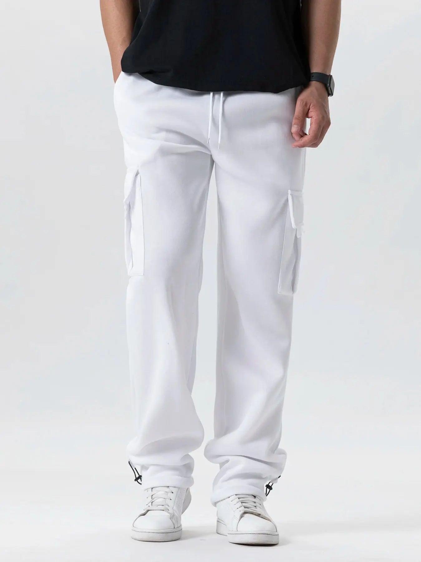 Mens Sweatpants Straight Fit Joggers for Sports and Streetwear Loose Oversized Drawstring Long Pants Men Multi-pocket Pants NovaCart