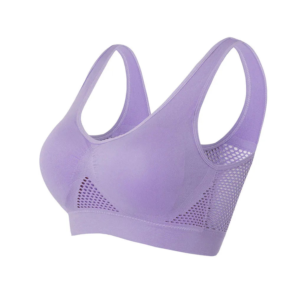 Sport Bra Top Breathable Brassieres Removable pad Sports bras Woman Running Gym Clothing Wireless Underwear For Women Yoga Bra Pi-Mart