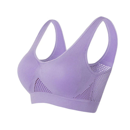 Sport Bra Top Breathable Brassieres Removable pad Sports bras Woman Running Gym Clothing Wireless Underwear For Women Yoga Bra Pi-Mart