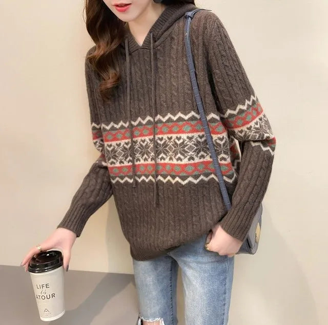 Hoodies Sweatshirt For Women Baggy Sweater Long Sleeve Korean Fashion High Quality Coat Emo Loose Ethnic Style Woman Hooded Tops NovaCart