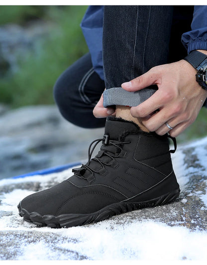 Snow Boots Men Winter Shoes Barefoot Ankle Boots 36-46 Couple Snow Shoes Outdoor Hiking Shoes Fur Warm Plush Boots NovaCart