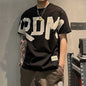 2023 Summer Casual All-match Trend Korean Fashion Short Sleeve Round Neck Solid Color Letter Printed Loose Fashion Youth T-shirt NovaCart