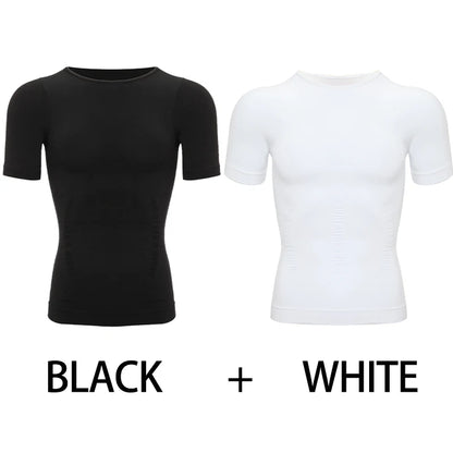 1/2 PCS Men Body Shaper T-Shirt Slimming Shapewear Corrective Posture Belly Control Compression Man Modeling Underwear Corset NovaCart