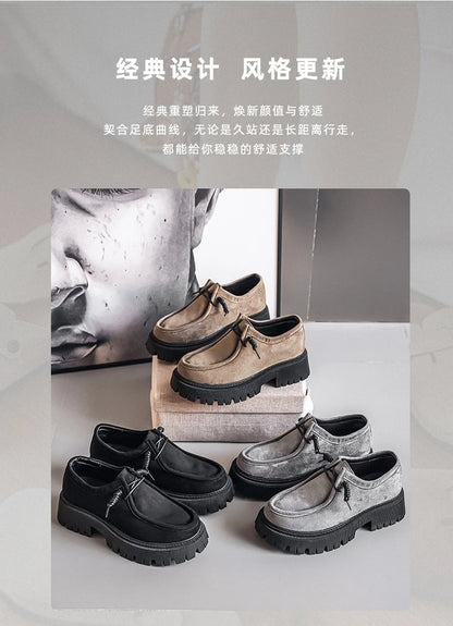 Men's Shoes 2025 Autumn New Style High-heel Thick-soled Loafers, Durable and Retro Casual Shoes, Everyday Street Trend Sneakers NovaCart
