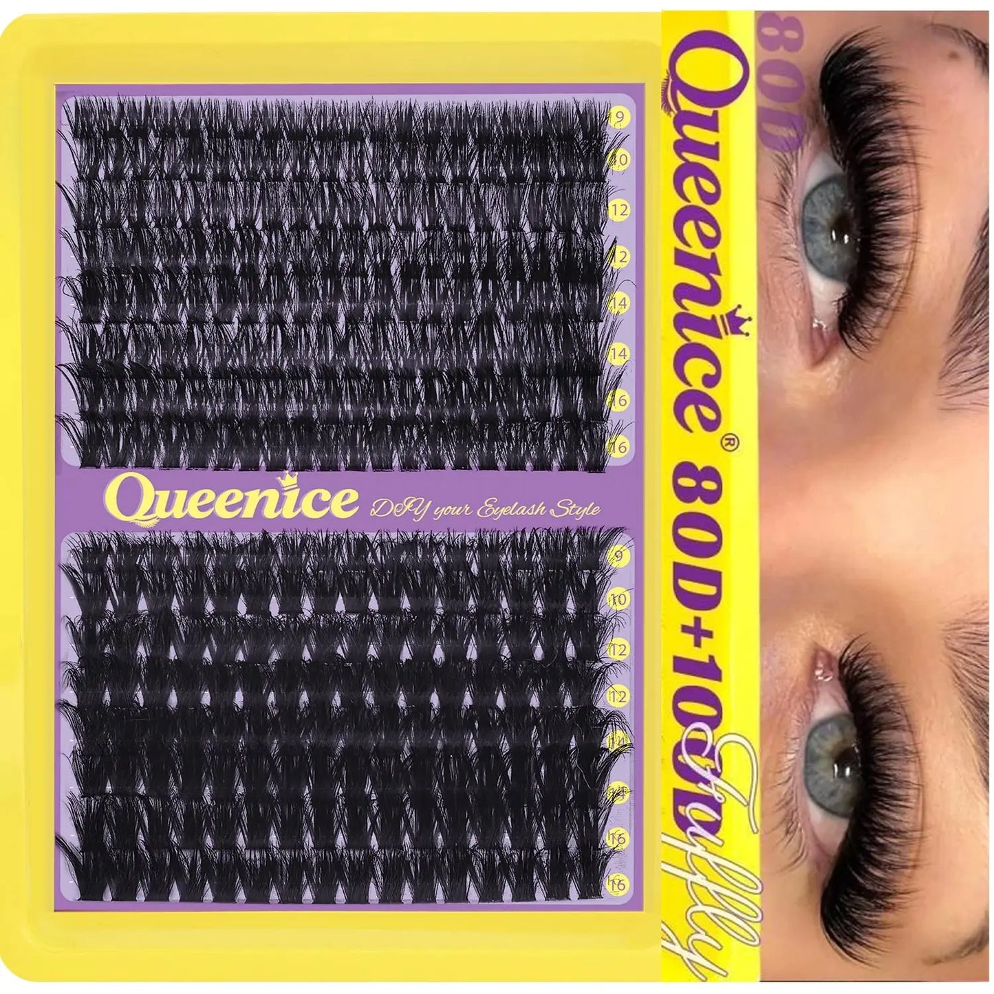 60D80D100D Thick False Eyelashes with Mixed Length, D Curl Cat-Eye Style for a Fluffy And Dramatic Look Suitable for Beginners NovaCart