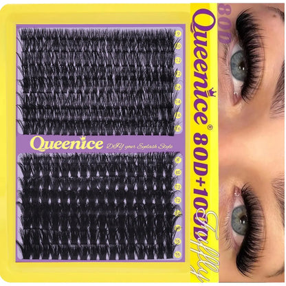 60D80D100D Thick False Eyelashes with Mixed Length, D Curl Cat-Eye Style for a Fluffy And Dramatic Look Suitable for Beginners NovaCart