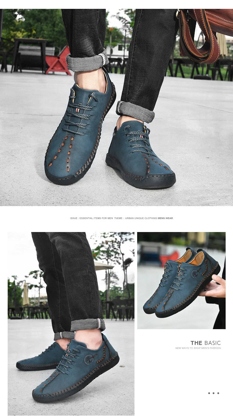 Hot Sale Comfortable Men's Casual Shoes Loafers Large Size Sneakers Quality PU Leather Handmade Shoes Men Flats Moccasins Shoes NovaCart