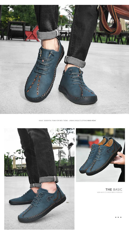Hot Sale Comfortable Men's Casual Shoes Loafers Large Size Sneakers Quality PU Leather Handmade Shoes Men Flats Moccasins Shoes NovaCart