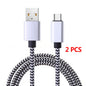 1-3Pcs USB Type C Cable Fast Charging Battery Charger Wire Woven Nylon Data Cable Mobile Phone Charger For Huawei Samsung USB C Pi-Mart