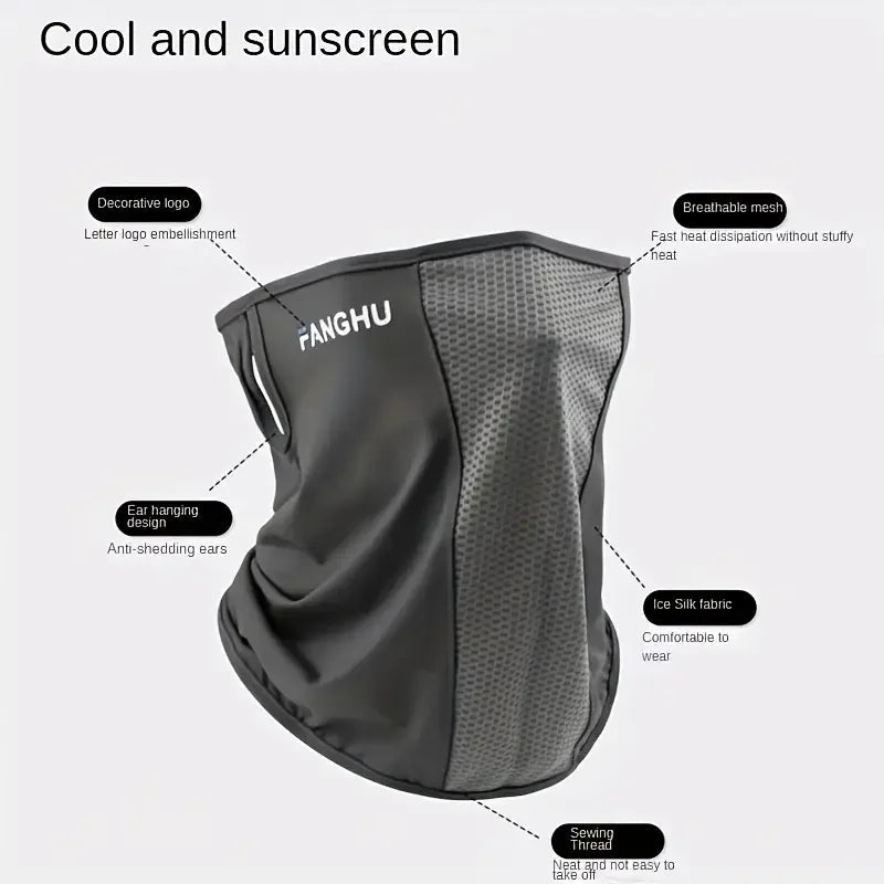 Cycling Masks Headwear Bandana Head Wrap Face Scarf Mask Neck Balaclava Breathable Light Cool Wind Outdoor Hiking Ice Silk Mask Pi-Mart