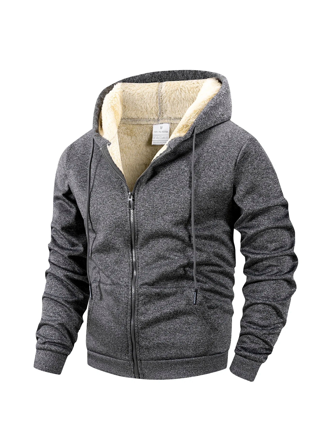 Winter Men's Zipper Jacket Fleece Warm Windproof Hoodies Heavyweight Cardigan Casual Sports Long Sleeve Sweatshirts Hooded Coat NovaCart