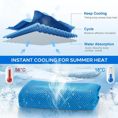 Cooling Towel Breathable Chilly Towel Sports Towel With Storage Box Yoga Towel Gym Towel for Indoor & Outdoor Activities Pi-Mart