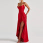 Banquet Luxury Irregular High Waist Sleeveless Satin Dress