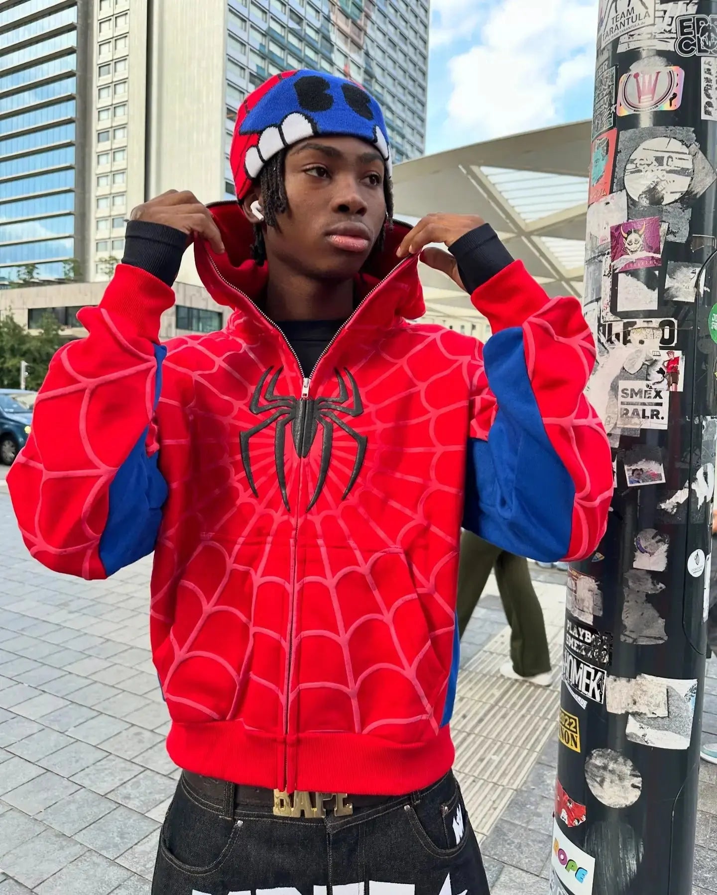 Y2k Retro Gothic America Spider Foaming 3d Print Hoodies Fashion Oversized Loose Full Zipper Hoodie Men Jacket Street Sweatshirt NovaCart