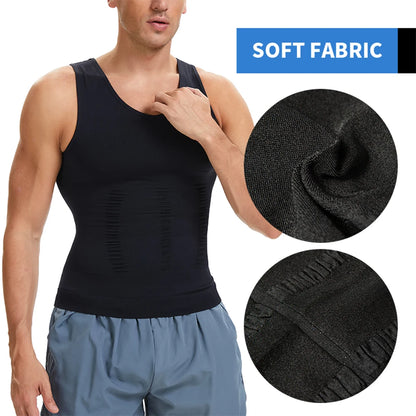 Men's Body Shaper Slimming Shirt V Neck Tummy Vest Compression Base Layer Slim Muscle Tank Top Shapewear NovaCart