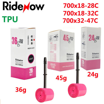 RideNow TPU Bike Inner Tube 700C 700x18 23 25 28 32 35 37 40 47C Road Bicycle Tire MTB Bike Camera 29x1.5 1.75 1.9 pneu aro Pi-Mart